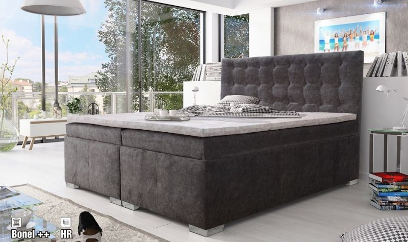 Boxspring Miami s úložným prostorem + topper