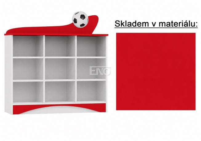 Komoda Football - 14 - červená - SKLADEM
