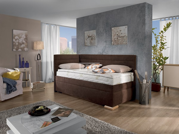 Boxspring Veneto - 80x200 s čely, masivní rošt - LEVÁ varianta