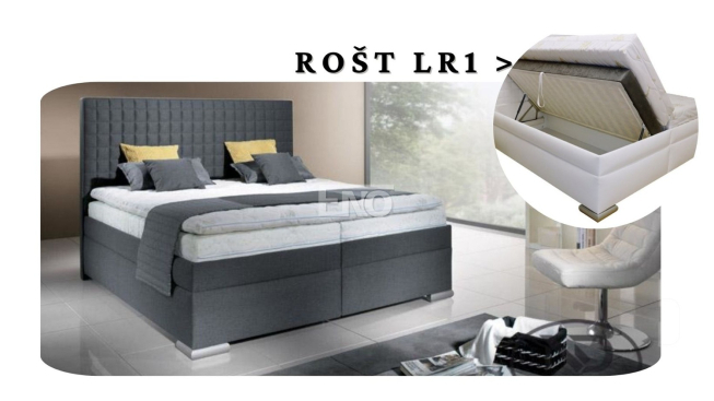 Postel Rialto a rošt LR1 - 200x200 s úložným prostorem