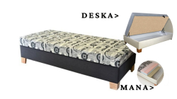 Postel Vario bez čel, s deskou a matrací MANA - 90x200