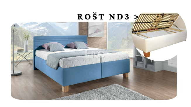 Postel Vivat s roštem ND3 - 180x200