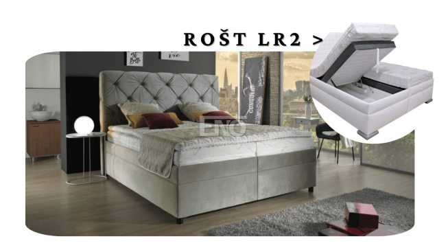 Postel Palladio a roštem LR2 - 180x200 s úložným prostorem