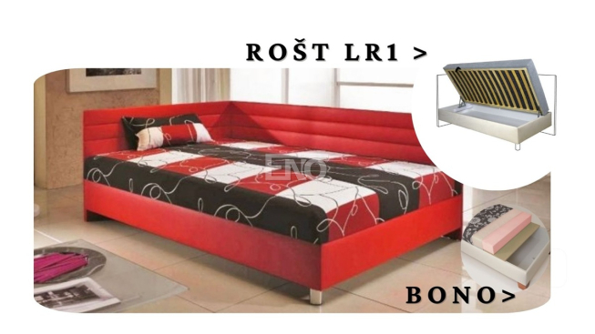 Postel Elite s roštem LR1 a BONO - 140x200 - Levá