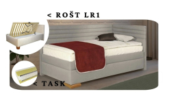 Postel Givi s čely, matrace TASK, rošt LR1 - 90x200 - PRAVÁ
