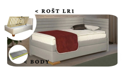 Postel Givi s čely, matrace BODY, rošt LR1 - 90x200 - PRAVÁ