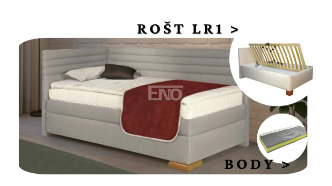 Postel Givi s čely, matrace BODY, rošt LR1 - 90x200 - LEVÁ