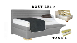 Postel Givi s dlouhým čelem, matrace TASK, rošt LR1 - 80x200