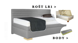 Postel Givi s dlouhým čelem, matrace BODY, rošt LR1 - 80x200