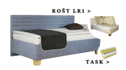 Postel Liva s dlouhým čelem, matrace TASK, rošt LR1 - 80x200