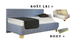 Postel Givi s dlouhým čelem, matrace BODY, rošt LR1 - 90x200