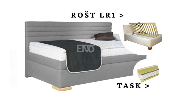 Postel Givi s dlouhým čelem, matrace TASK, rošt LR1 - 80x200