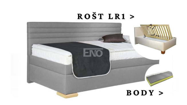 Postel Givi s dlouhým čelem, matrace BODY, rošt LR1 - 100x200