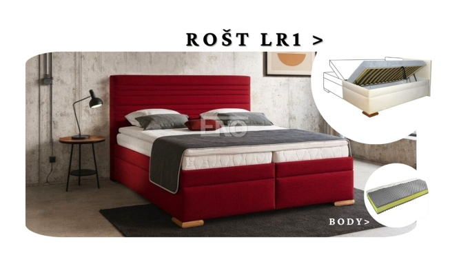 Postel Bianca s matrací BODY a rošt LR1 - 180x200 s úložným prostorem