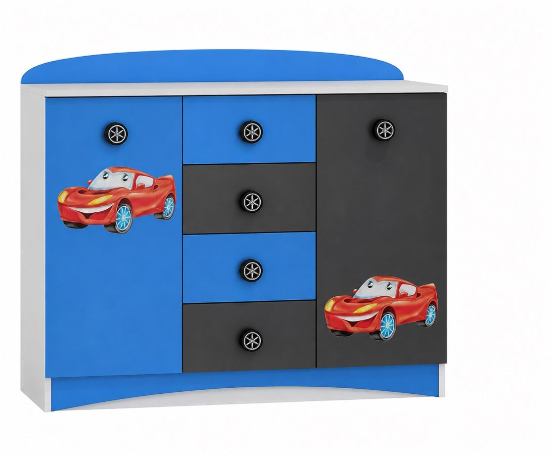 Komoda Super Car - 12 (auto B) - Skladem - modrá